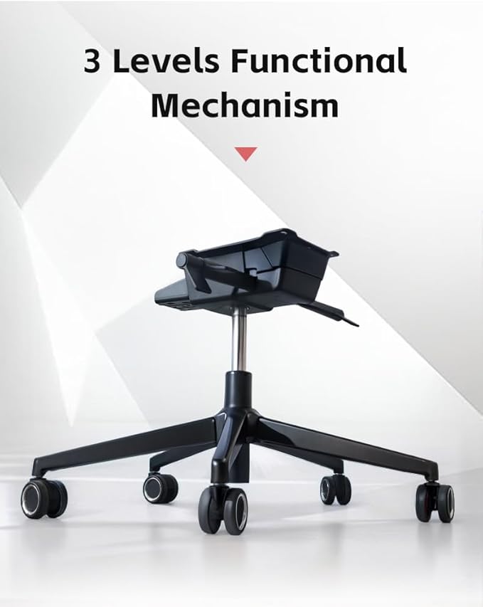 Executive Office Chair – Mesh Office Chair with V-Shaped Back, Adjustable 3D Arms & Sliding Soft Seat Cushion – Holds Up to 270lbs (Black)