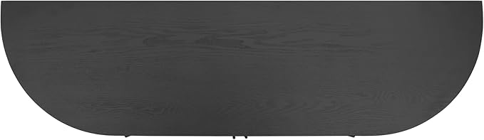 Christopher Knight Home Tian Modern Wooden Kitchen Sideboard Cabinet with Metal Handles, Living Room Storage Cabinet with Shelves, Spacious Dining Room Cupboard with 4 Doors, Curved Form, Black