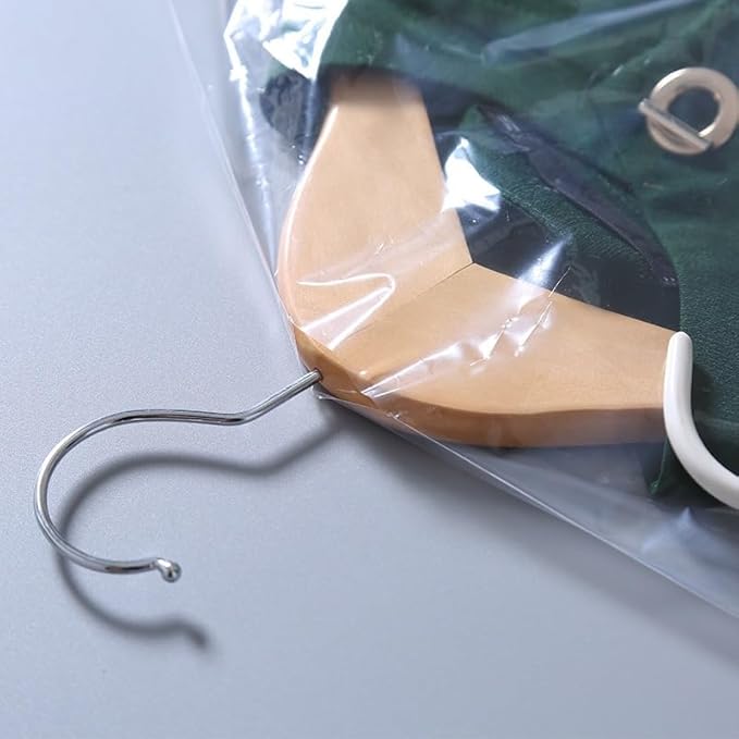 20 Pack (18x 28In) Plastic Clear Clothes Covers,For children's clothes，Dry Cleaners Bags Hanging Clothing Covers Clear Garment Bags Hanging Dust-proof Clothing Protector Covers.