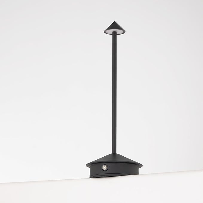 Arrrow LED Cordless USB-C Re-Chargeable Desk Lamp, 5200mAh Battery Operated with 3 Color Temperature 2700K-3000K-3500K and Fingertip Touch On/Off Plus Dimming in Black