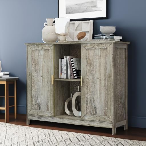 TaoHFE Farmhouse Buffet Cabinet,Entry Table Sideboard with Storage Cabinet,Farmhouse Credenza,Thin Cabinet for Hallway