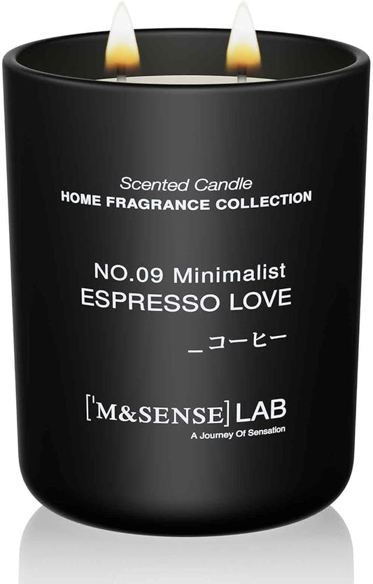 M&SENSE Natural Soy Candle| Espresso Love | 16.6 oz, 95H Burn | Minimalist Christmas Scented Candle for Relaxation, Gifting, Home Décor | for Bedroom, Office, Party Large