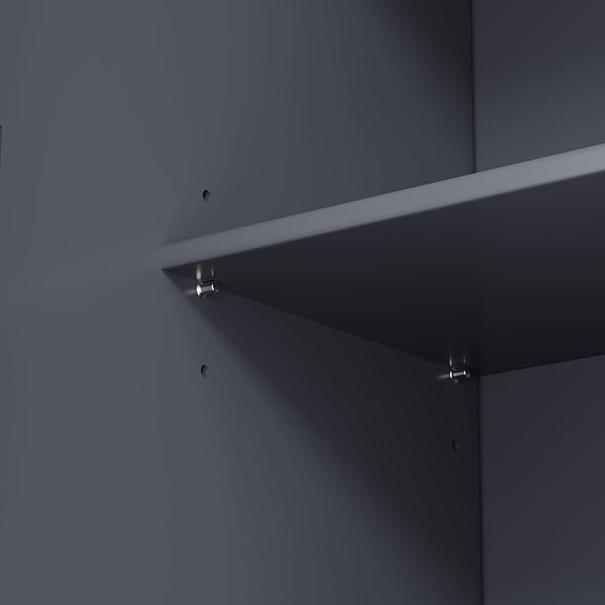 Merax 77" Tall Kitchen Storage Cabinet Pantry Wood Freestanding Large Cupboard with 3 Drawers,3 Adjustable Shelves,8 Door-Shelf for Dining Room,Grey