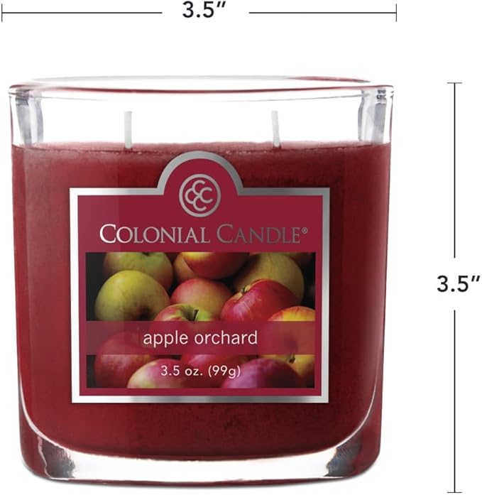 Colonial Candle Apple Orchard Scented Jar Candle, 2 Wick, 3.5 oz, Mottled Wax Candle