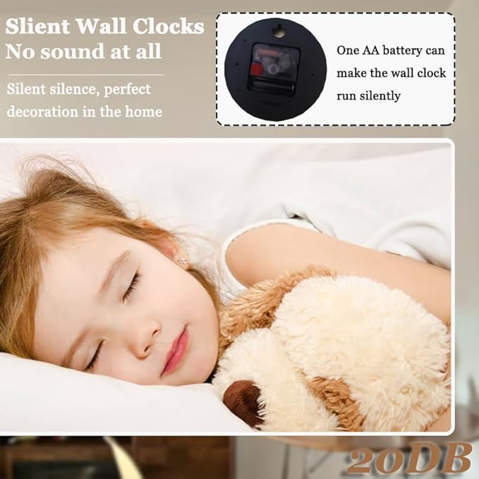 37.8 Inch Modern World Map Wall Clock, Silent Quartz 3D Design, Large Handmade Iron Frameless Decorative Clock for Living Room, Bedroom, Kitchen, Office (Small)