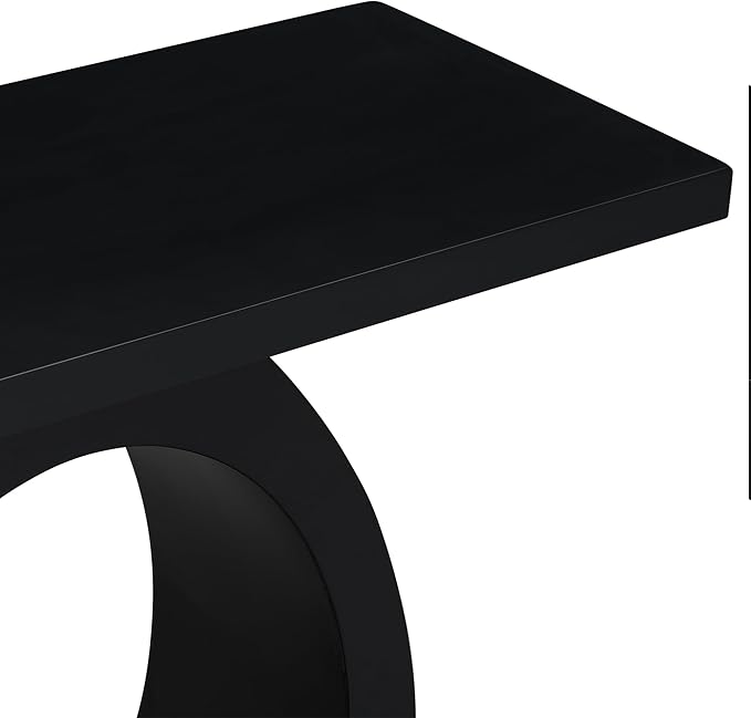 Modern Accent Table 39.4-Inch Wooden Entryway Console Table with Egg-Shaped Base for Living Room Bedroom Hallway Furniture, Black