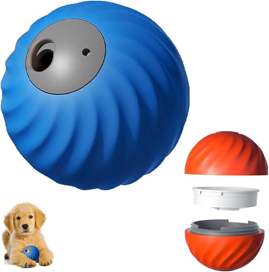 Smart Interactive and Treat Dispenser Auto Rolling Ball, Dual Modes,USB-C Rechargeable, Durable Pet Safe Design,for Small Or Medium Dogs and Cat (Blue Ball Orange Replacement Shell)