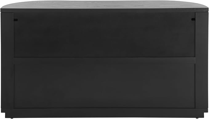 Christopher Knight Home Tian Modern Wooden Kitchen Sideboard Cabinet with Metal Handles, Living Room Storage Cabinet with Shelves, Spacious Dining Room Cupboard with 4 Doors, Curved Form, Black