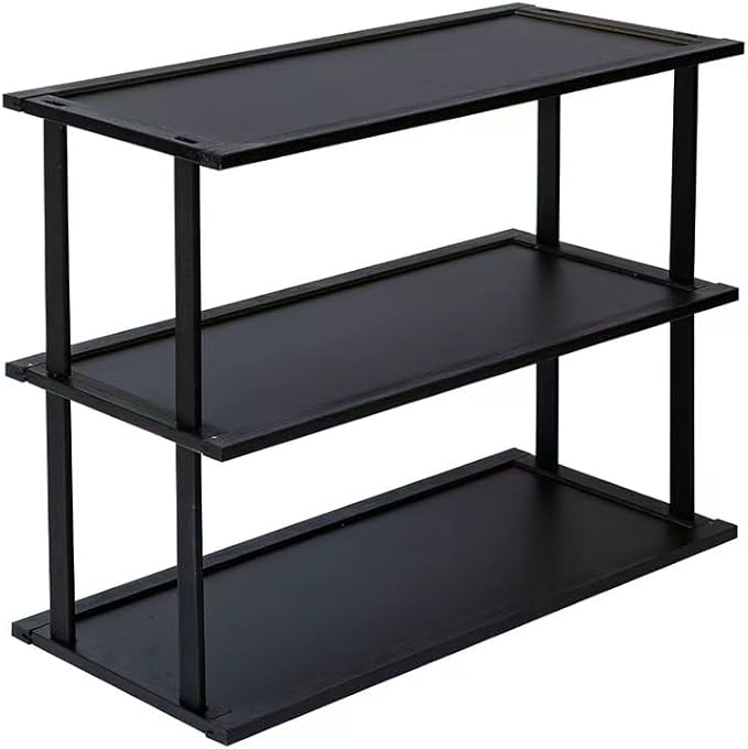 Bamboo Desktop Bookshelf Organizer – 3-Tier Desk Storage Rack for Office, Home, Study, Kitchen – Compact Shelf for Books, Plants, Toiletries, Supplies (Three Layers - Length 18.9 in)