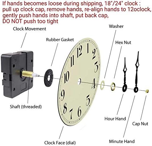 Oldtown Farmhouse Metal & Solid Wood Noiseless Wall Clock (Wood, 24-inch)