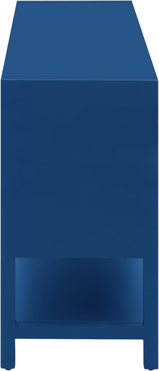 60'' Large Storage Cabinet Sideboard with 4 Doors and Open Bottom Shelf, Functional Wood Entryway Console Table for Study Living Room Dining Room (Navy Blue-SY)