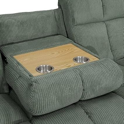 Manual Recliner Sofa Set,Corduroy Reclining Couch Set,Modern Living Room Furniture Set,Reclining Sofa Couch Chair for Living Room Home Office(Green,Sofa+Loveseat)