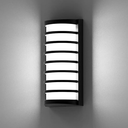 Sytmhoe Modern Outdoor Wall Sconce Lights,LED Exterior Wall Light Fixtures,6000k Cool White Wall Mounted LED Lamps,Black Porch&Patio Light for House,IP65 Waterproof for Hallway Stairs Gardens(6000k)