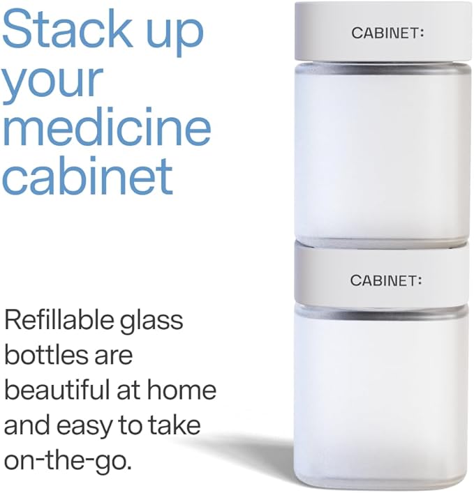 Cabinet: 2 Empty Large Bottles (White RX Caps)