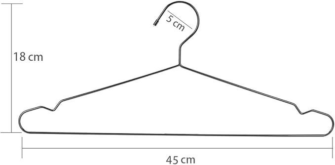 17.7" Strong Metal Wire Clothes Hangers, Coat Hanger Rack, Standard Suit Hangers, Metal Shirt Dress Hanger, 30 Pack, Black