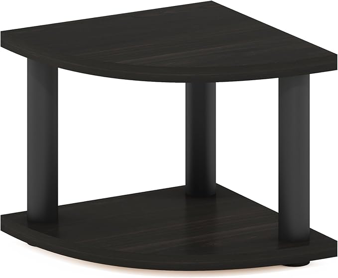 Furinno Turn-N-Tube Kitchen Countertop Organizer, 2-Tier Corner Countertop Organizer Shelf, Corner Shelf, for Kitchen, Pantry, Organizers and Storage, Espresso