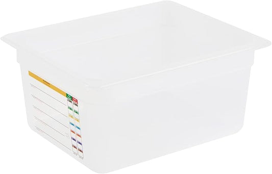 Restaurantware Food Storage Container 1 Pack of 12.7 x 10.3 x 3.9 Inches Plastic Stackable Storage Box White Reusable Label Container Dishwasher Safe For Restaurants And Kitchens