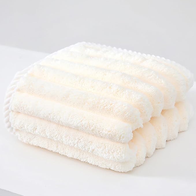 SOFTBATFY Soft Microfiber Hand Towels 4Pack, Super Absorbent Ribbed Towel Ideal for Hair Spa Sports and Travel (4 Color, Hand Towel Set)