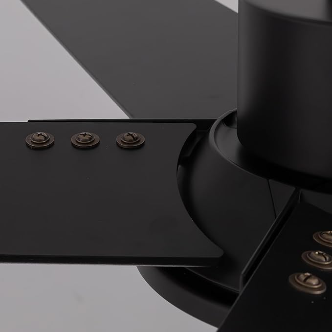 44 Inch Ceiling Fans with Lights and Remote Control, Modern Ceiling Fan with Dimmable LED, 6 Speeds, Timer, Quiet Reversible DC Motor, Black Ceiling Fan for Bedroom, Living Room and Kitchen