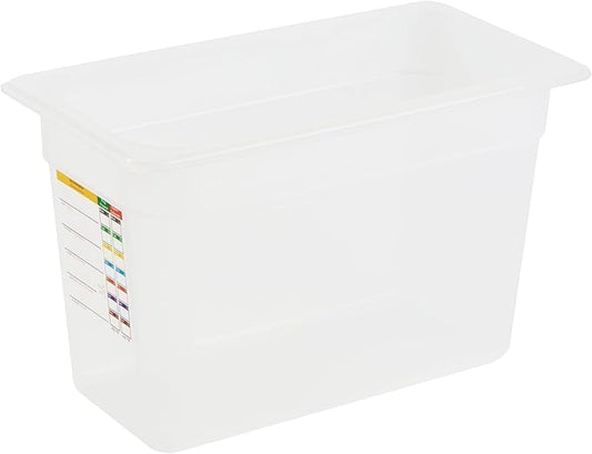 Restaurantware Food Storage Container 1 Pack of 12.7 x 6.8 x 7.8 Inches Plastic Stackable Storage Box White Reusable Label Container Dishwasher Safe For Restaurants And Kitchens