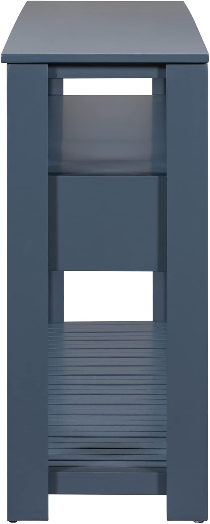 Modern Console Table 62-Inch Long Narrow Sofa Entry Table with Drawers & Open Shelves for Living Room Entryway (Navy Blue)