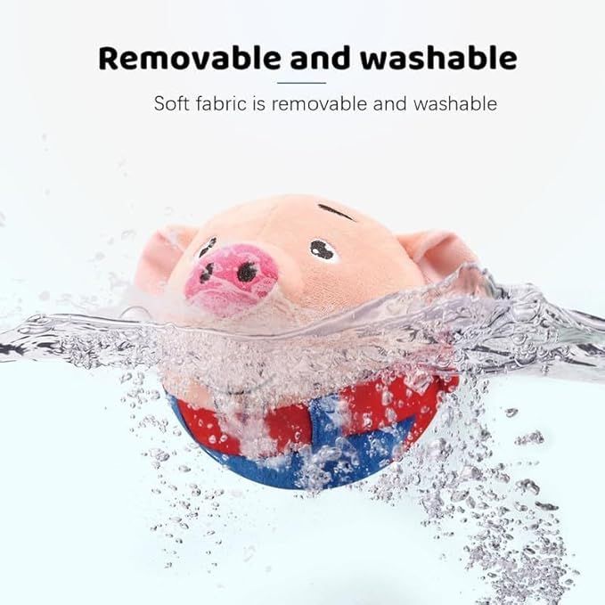 Active Moving Pet Plush Toy Interactive Dog Toys, Squeaky Moving Dog Ball Toy, Washable Cartoon Pig Plush Sound Electronic Dog Toy, Shake Bounce Boredom Talking Toys for Dog Pets Cats1