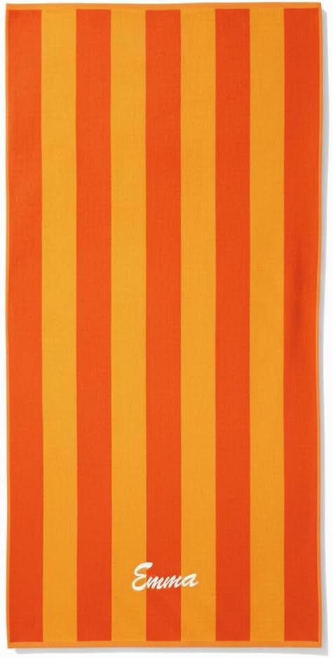 Kaufman - Personalized Velour Beach and Pool Towel 100% Cotton 30in X 60in Solid Color Bath Towel Embroidered (Orange/Honey)