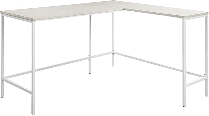 OSP Home Furnishings Contempo L-Shaped Desk, White