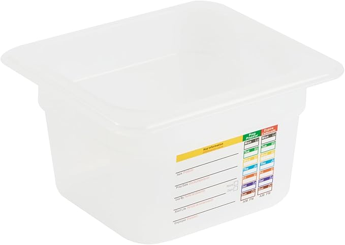 Restaurantware Food Storage Container 1 Pack of 6.8 x 4.2 x 3.9 Inches Plastic Stackable Storage Box White Reusable Label Container Dishwasher Safe For Restaurants And Kitchens