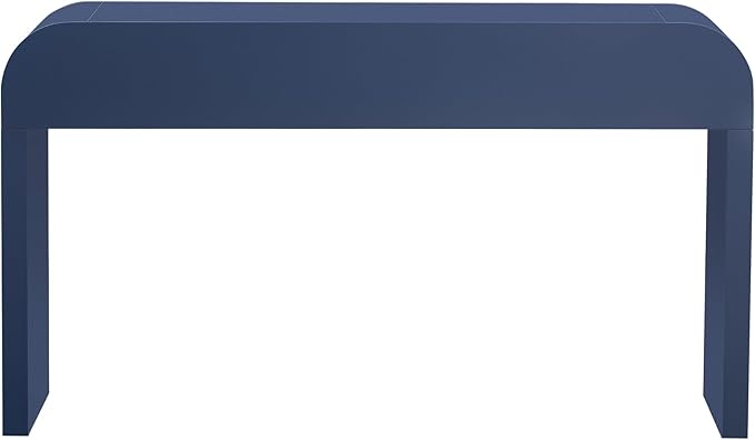 Modern Curved Entryway Console Table 55-Inch Entry Sofa Table with Storage Drawers for Living Room Entrance Hallway Accent Furniture (Navy Blue)
