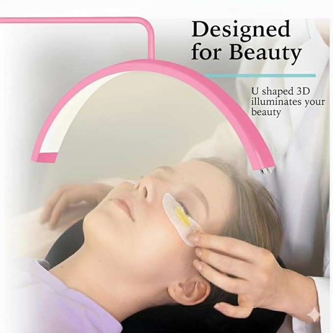 Hi_friend 28 inch Half Moon Lamp, Portable Esthetician Lash Light for Lash Tech, Bright Eyelash Extension Arched LED Floor Light, Lashing Lamp for Beauty, Skincare, Lashes