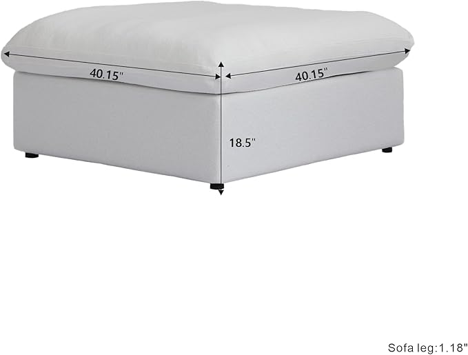 WJShome Ottoman, Modular Sectional Sofa,Down Filled Sofa Couch for Modern Living Room Sofa Sets for Office House-White