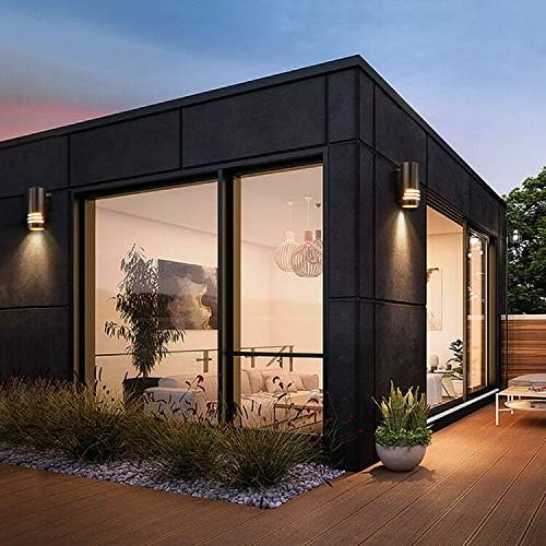 Cerdeco Modern Porch Light Outdoor Wall Lamp Cylinder Wall Sconce Suitable for Garden & Patio Satin Nickel Finished[ UL-Listed ]