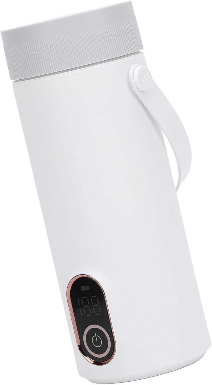 Small Electric Tea Kettle, Rechargeable Portable 304 Stainless Steel Travel Hot Water Boiler with 4 Temperature Settings, Cordless Use for Coffee Tea Milk, No BPA, No Odor, Long