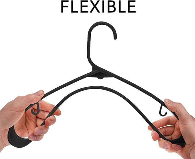 Sharpty Plastic Hangers Clothes Hangers for Clothing, Closet, Coats & Shirts - Durable, Thick, Tough & Space Saving - for Everyday Standard Use, Room Essentials & Basics - 40 Pack - Black