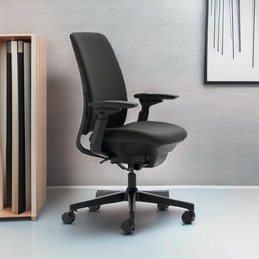 Steelcase Amia Office Chair - Most Comfortable Sit - 4 Points of Adjustability - Ergonomic Desk Chair - Upper Back Support - Adjustable Lumbar Support - Buzz2 Black Fabric
