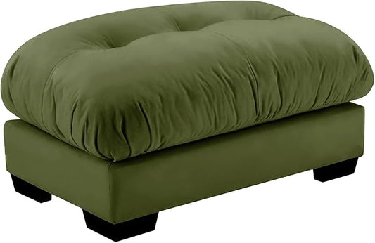 Olive Green Ottoman for Modular Sectional Sofa, Single Sofa, Ottoman Seat for Convertible Sectional, Velvet Sofa Couch for Living Room, Bedroom, Apartment