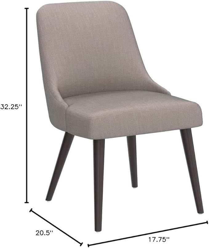 CHITA Mid-Century Modern Dining Chair, Upholstered Fabric Accent Chair, Set of 2,Flint Grey in Fabric