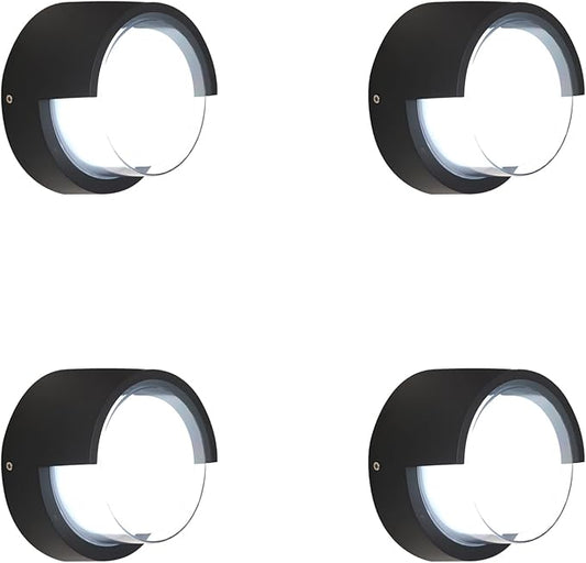 Patio Wall Light 4 Pack 12W Outside Wall sconces 6500K Cold Lights Outdoor Wall Light Modern Wall Porch Light Outdoor Light Fixture