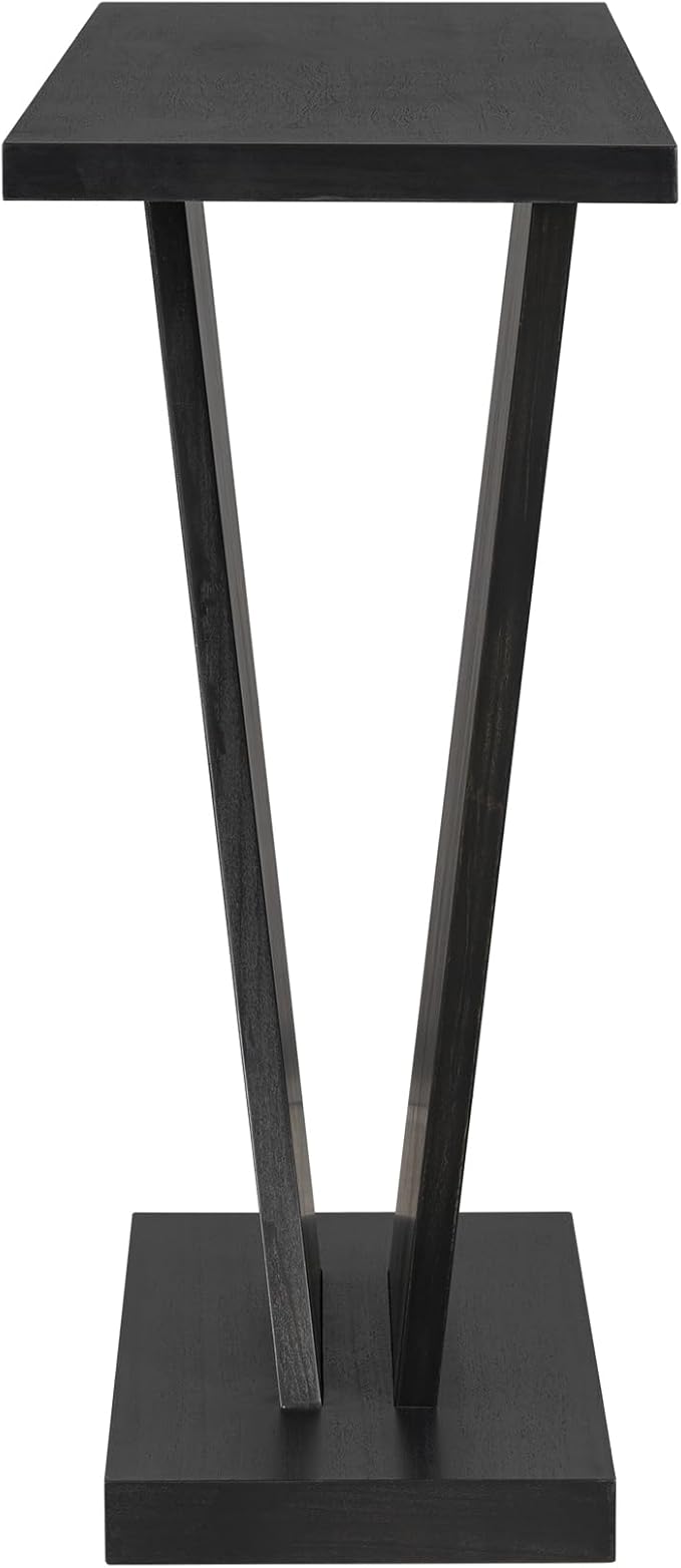 Modern Unique Console Table 59.8-Inch Long Entry Sofa Table Accent Furniture for Living Room Hallway Entryway, Black