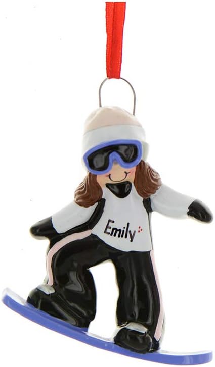 Personalized Snowboarding Christmas Ornament 2025 - Snowboarder Ornament Girl Gear Goggles Outdoor Fun Snowmobile Snowboarding Ornaments for Christmas Tree Snow for Ornaments by Elves