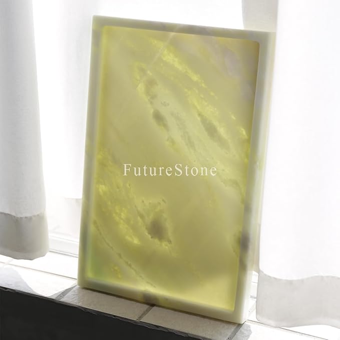 Real Luxurious Natural Marble Vanity Tray Genuine Marble Storage Tray for Home Decor Stone Tray for Bathroom/Kitchen/Vanity/Dresser,Plate Holder for Tissues, Candles, Towel