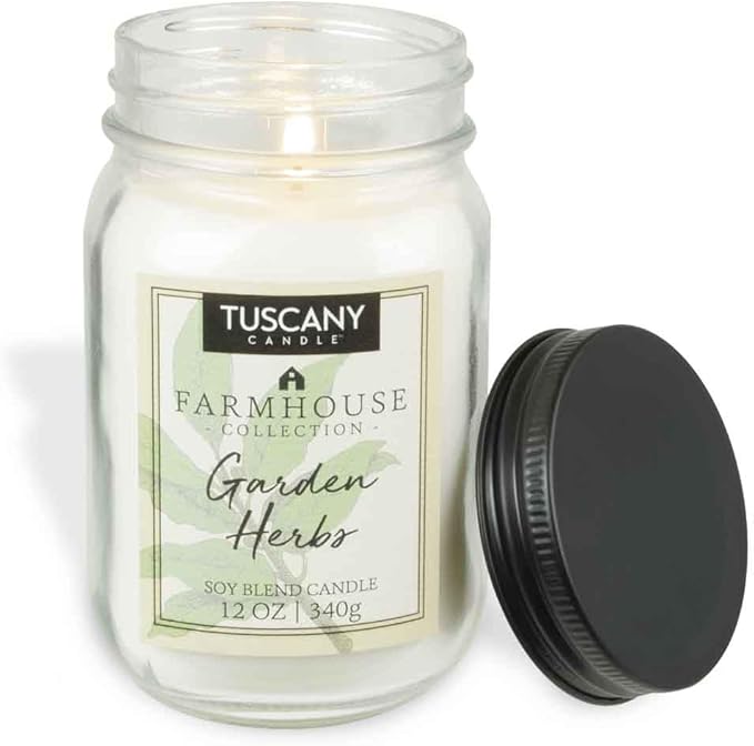 Tuscany Candle Garden Herbs: Herb & Lemon Scented Candle, 12 oz – Farmhouse Collection