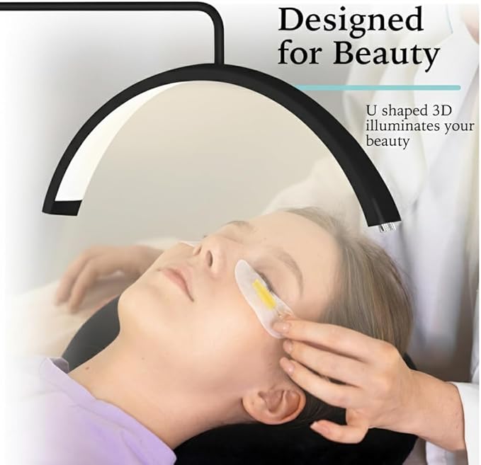 Hi_friend 28 inch Half Moon Lamp, Portable Esthetician Lash Light for Lash Tech, Bright Eyelash Extension Arched LED Floor Light, Lashing Lamp for Beauty, Skincare, Lashes