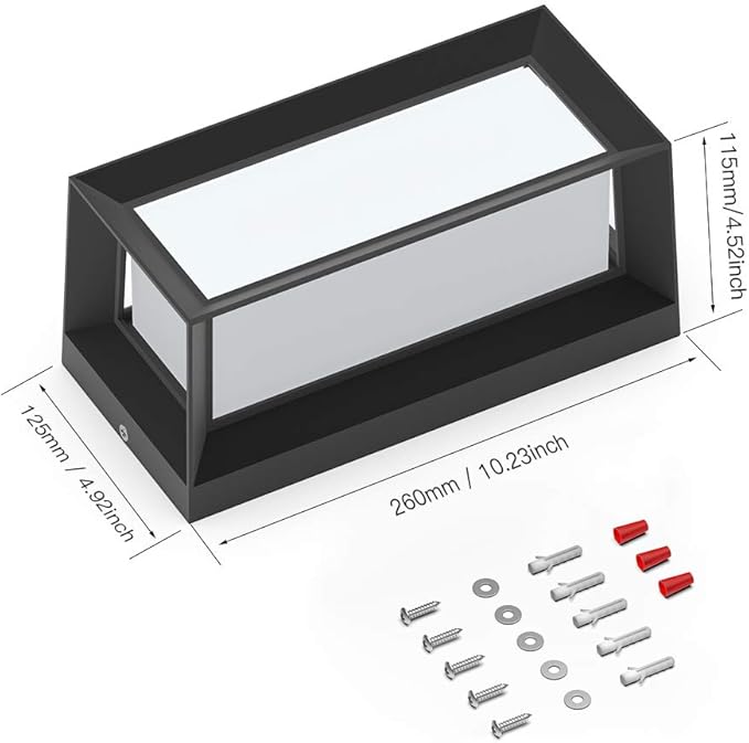 Sytmhoe Outdoor Wall-Porch-Light, Modern Exterior LED Wall Sconce,24W-Led Matte Black Exterior Wall Fixtures,Mounted Wall Patio Lamps,3-Color-Changeable for Garage Walkway Backyard Garden