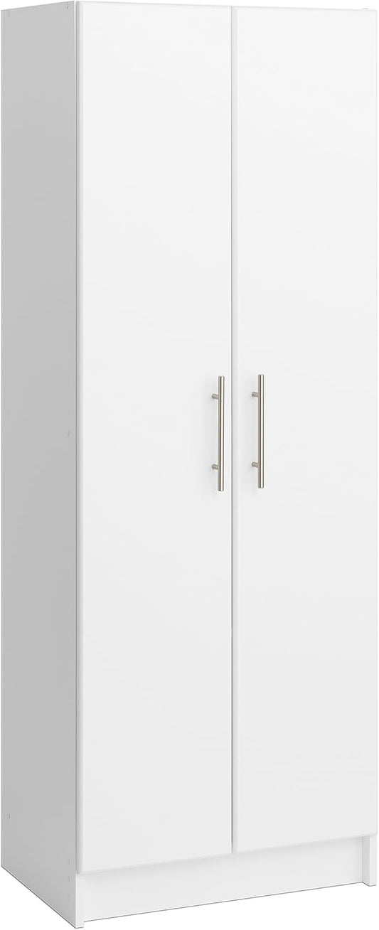 Prepac Elite 24" Storage Cabinet, White Storage Cabinet, Bathroom Cabinet, Pantry Cabinet with 3 Shelves 16" D x 24" W x 65" H, WES-2464