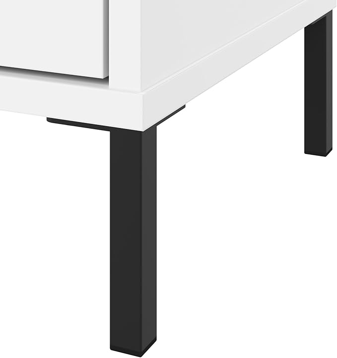 Bush Furniture Essence Accent Cabinet with Doors in White | Organizers and Shelves for Home Office Workspace, Living Room, Entryway, Bedroom, and Mudroom