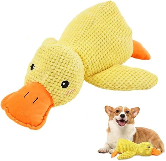 Duck Dog Toy, 2024 New Calming Duck Dog Toy, Dog Toys for Aggressive Chewing Person, Vocalizing Duck Dogs Toy, Indestructible Dog Toys, Cute Plush Stuffed Duck for Indoor Dogs (Yellow 1)