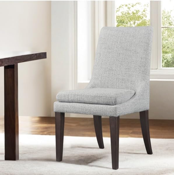 Upholstered Dining Chairs Modern Sidechair Performance Fabric High Back Armlesschair for Diningroom Kitchen,Light Grey,Set of 4(2 Box)