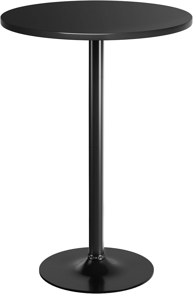 Homall Round Dining Table Bistro Pub 23.8 x 39.5 Inches Bar Table for Kitchen, Dining Room (1, Full Black)